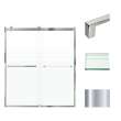 Transolid BRP607008F-S-PC Brianna 60 in. W x 70 in. H Frameless By-Pass Shower Door in Polished Chrome Finish with Frosted Glass and Sabrina Handles