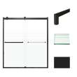 Transolid BRP607008F-T-MB Brianna 60 in. W x 70 in. H Frameless By-Pass Shower Door in Matte Black Finish with Frosted Glass and Turin Handles