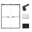 Transolid BRP608008C-J-MB Brianna 60 in. W x 80 in. H Frameless By-Pass Shower Door in Matte Black Finish with Clear Glass and Justin Handles