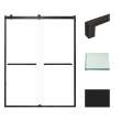 Transolid BRP608008C-S-MB Brianna 60 in. W x 80 in. H Frameless By-Pass Shower Door in Matte Black Finish with Clear Glass and Sabrina Handles