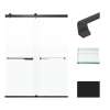 Transolid BRP608008F-J-MB Brianna 60 in. W x 80 in. H Frameless By-Pass Shower Door in Matte Black Finish with Frosted Glass and Justin Handles