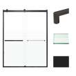 Transolid BRP608008F-R-MB Brianna 60 in. W x 80 in. H Frameless By-Pass Shower Door in Matte Black Finish with Frosted Glass and Riley Handles