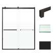 Transolid BRP608008F-S-MB Brianna 60 in. W x 80 in. H Frameless By-Pass Shower Door in Matte Black Finish with Frosted Glass and Sabrina Handles