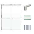Transolid BRP608008F-S-PC Brianna 60 in. W x 80 in. H Frameless By-Pass Shower Door in Polished Chrome Finish with Frosted Glass and Sabrina Handles