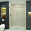 Transolid BYPT608010C-BP-CB Brooklyn 60-in W x 80-in H Frameless Double Sliding Shower Door in Champagne Bronze