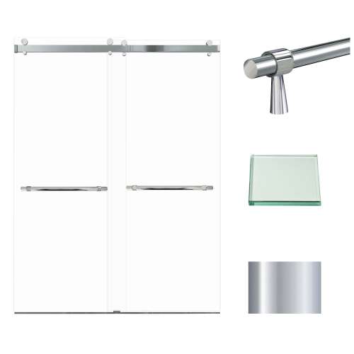 Transolid BYPT608010C-BP-PC Brooklyn 60-in W x 80-in H Frameless Double Sliding Shower Door in Polished Chrome