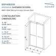 Transolid BRP488008C-T-BS Brianna 48 in. W x 80 in. H Frameless By-Pass Shower Door in Brushed Stainless Finish with Clear Glass and Turin Handles