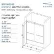 Transolid BRP606208F-J-PC Brianna 60 in. W x 62 in. H Frameless By-Pass Shower Door in Polished Chrome Finish with Frosted Glass and Justin Handles