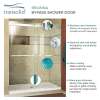 Transolid BRP607008F-R-BS Brianna 60 in. W x 70 in. H Frameless By-Pass Shower Door in Brushed Stainless Finish with Frosted Glass and Riley Handles