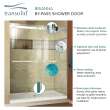Transolid BRP607008C-J-BS Brianna 60 in. W x 70 in. H Frameless By-Pass Shower Door in Brushed Stainless Finish with Clear Glass and Justin Handles