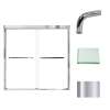 Slim bypass shower door in Polished Chrome frame finish with a smooth clear glass texture 57-3/4-in to 59-in W x 60-in H
