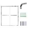 Slim bypass shower door in Polished Chrome frame finish with a smooth clear glass texture 57-3/4-in to 59-in W x 70-in H