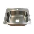 Transolid Classic 25in x 22in 18 Gauge Drop-in Single Bowl Kitchen Sink with 4 Faucet Holes