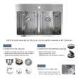 Transolid Diamond 33in x 22in 16 Gauge Dual Mount Double Bowl Kitchen Sink with Low Divide with MR2 Holes