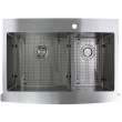 Transolid Diamond 36in x 25in 16 Gauge Dual Mount Double Bowl Kitchen Sink with Low Divide with 1 Hole