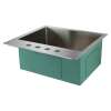 Transolid Diamond 23in x 22in 16 Gauge  Dual Mount Single Bowl Kitchen Sink with 4 Holes