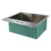 Transolid Diamond 23in x 22in 16 Gauge  Dual Mount Single Bowl Kitchen Sink with MR2 Holes