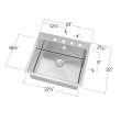 Transolid Diamond 25in x 22in 16 Gauge  Dual Mount Single Bowl Kitchen Sink with 1 Hole