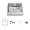 Transolid KKM-DTSSF302510 Diamond Sink Kit with Farmhouse Style Single Bowl, Magnetic Accessories Kit, and Drain Kit
