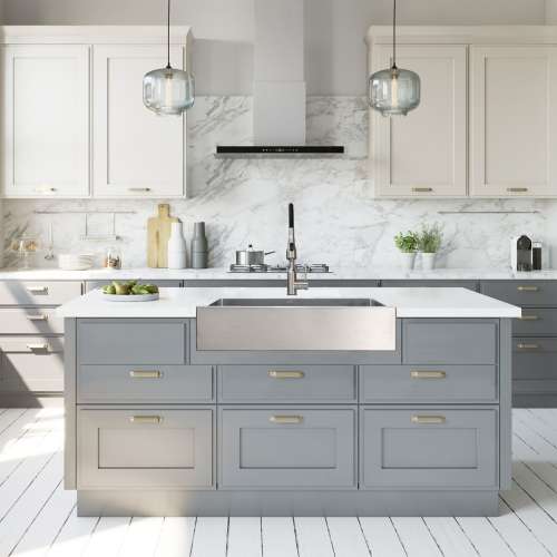 Transolid KKM-DTSSF362510-M Diamond Sink Kit with Farmhouse Style Super Single Bowl, Magnetic Accessories Kit, and Drain Kit