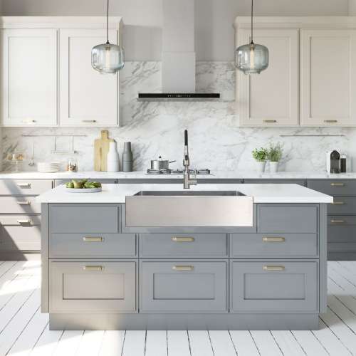 Transolid Diamond KKM-DUDOF362210 Diamond Sink Kit with Farmhouse Style 60/40 Double Bowls, Magnetic Accessories Kit, and Drain Kit