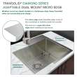 Transolid KKM-DTDE332210 Diamond Sink Kit with Equal Double Bowls, Magnetic Accessories Kit, and Drain Kit