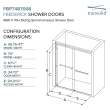 Transolid FBPT487008C-T-MB Frederick 45.75-47 in. W x 70 in. H Semi-Frameless Bypass Shower Door in Matte Black with Clear Glass