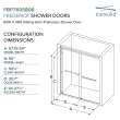 Transolid FBPT605808C-S-MB Frederick 57.75-59 in. W x 58 in. H Semi-Frameless Bypass Shower Door in Matte Black with Clear Glass