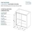 Transolid FBPT607608C-J-BN Frederick 57.75-59 in. W x 76 in. H Semi-Frameless Bypass Shower Door in Brushed Stainless with Clear Glass