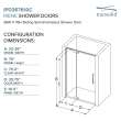 Transolid IPD367610C-R-BN Irene 32-36 in. W x 76 in. H Pivot Shower Door in Brushed Stainless with Clear Glass