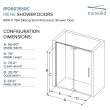 Transolid IPD607610C-T-BN Irene 56-60 in. W x 76 in. H Pivot Shower Door in Brushed Stainless with Clear Glass