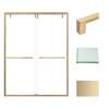 Transolid EBPT608010C-S-CB Eden 56-60-in W x 80-in H Semi-Frameless By-Pass Shower Door in Champagne Bronze with Clear Glass