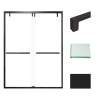 Transolid EBPT608010C-S-MB Eden 56-60-in W x 80-in H Semi-Frameless By-Pass Shower Door in Matte Black with Clear Glass