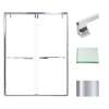 Transolid EBPT608010C-J-PC Eden 56-60-in W x 80-in H Semi-Frameless By-Pass Shower Door in Polished Chrome with Clear Glass