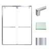 Transolid EBPT608010C-S-PC Eden 56-60-in W x 80-in H Semi-Frameless By-Pass Shower Door in Polished Chrome with Clear Glass