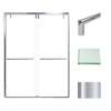 Transolid EBPT608010C-T-PC Eden 56-60-in W x 80-in H Semi-Frameless By-Pass Shower Door in Polished Chrome with Clear Glass