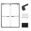 Transolid EBPT608010L-J-MB Eden 56-60-in W x 80-in H Semi-Frameless By-Pass Shower Door in Matte Black with Low Iron Glass
