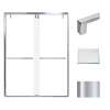 Transolid EBPT608010L-S-PC Eden 56-60-in W x 80-in H Semi-Frameless By-Pass Shower Door in Polished Chrome with Low Iron Glass