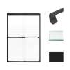 Transolid FBPT487008F-J-MB Frederick 45.75-47 in. W x 70 in. H Semi-Frameless Bypass Shower Door in Matte Black with Frosted Glass
