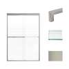 Transolid FBPT487008F-R-BN Frederick 45.75-47 in. W x 70 in. H Semi-Frameless Bypass Shower Door in Brushed Stainless with Frosted Glass