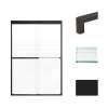 Transolid FBPT487008F-R-MB Frederick 45.75-47 in. W x 70 in. H Semi-Frameless Bypass Shower Door in Matte Black with Frosted Glass