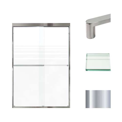 Transolid FBPT487008F-R-PC Frederick 45.75-47 in. W x 70 in. H Semi-Frameless Bypass Shower Door in Polished Chrome with Frosted Glass