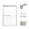 Transolid FBPT487008F-S-BN Frederick 45.75-47 in. W x 70 in. H Semi-Frameless Bypass Shower Door in Brushed Stainless with Frosted Glass