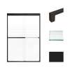 Transolid FBPT487008F-S-MB Frederick 45.75-47 in. W x 70 in. H Semi-Frameless Bypass Shower Door in Matte Black with Frosted Glass