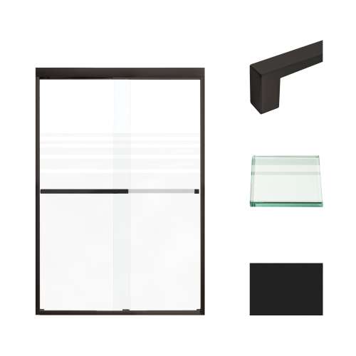 Transolid FBPT487008F-S-MB Frederick 45.75-47 in. W x 70 in. H Semi-Frameless Bypass Shower Door in Matte Black with Frosted Glass