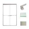 Transolid FBPT487608C-J-BN Frederick 45.75-47 in. W x 76 in. H Semi-Frameless Bypass Shower Door in Brushed Stainless with Clear Glass