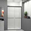 Transolid FBPT487608C-T-MB Frederick 45.75-47 in. W x 76 in. H Semi-Frameless Bypass Shower Door in Matte Black with Clear Glass