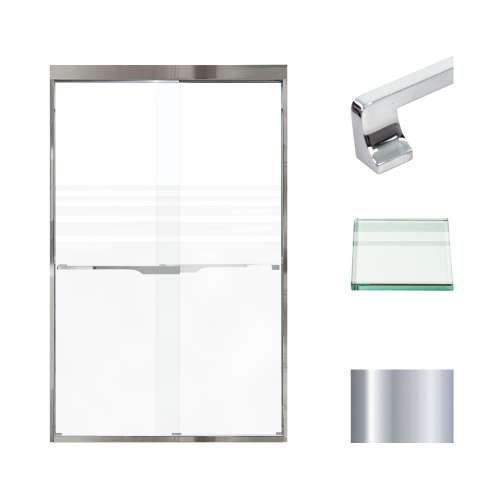 Transolid FBPT487608F-J-PC Frederick 45.75-47 in. W x 76 in. H Semi-Frameless Bypass Shower Door in Polished Chrome with Frosted Glass