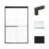 Transolid FBPT487608F-R-MB Frederick 45.75-47 in. W x 76 in. H Semi-Frameless Bypass Shower Door in Matte Black with Frosted Glass