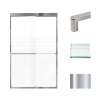 Transolid FBPT487608F-R-PC Frederick 45.75-47 in. W x 76 in. H Semi-Frameless Bypass Shower Door in Polished Chrome with Frosted Glass